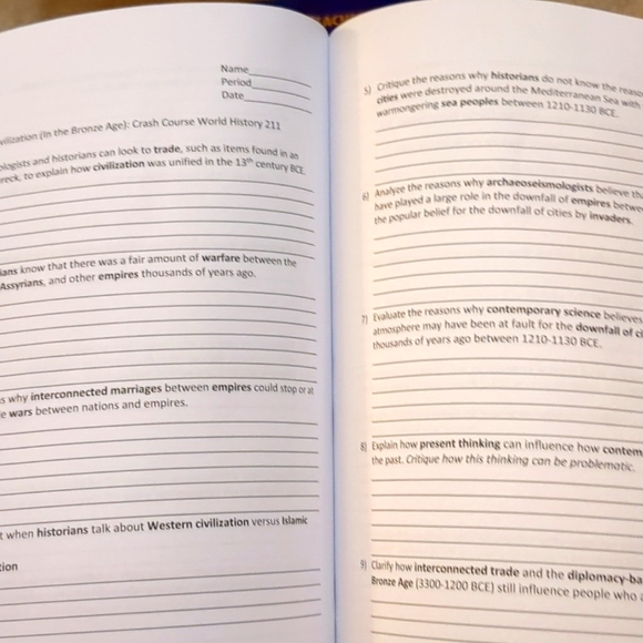 NEW CRADH COURSE WORLD HISTORY 2 2020 study guide of worksheets World History - Picture 2 of 3